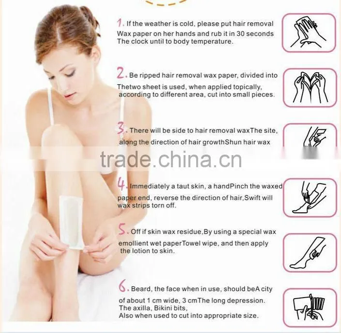 Non-woven fabric facial cold depilatory waxing paper strips