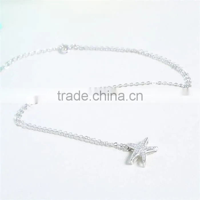 925 sterling silver Starfish Pendant necklace