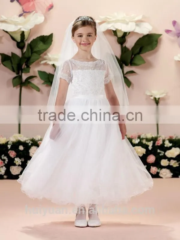 white tulle cap sleeve lace wedding gown baby dress