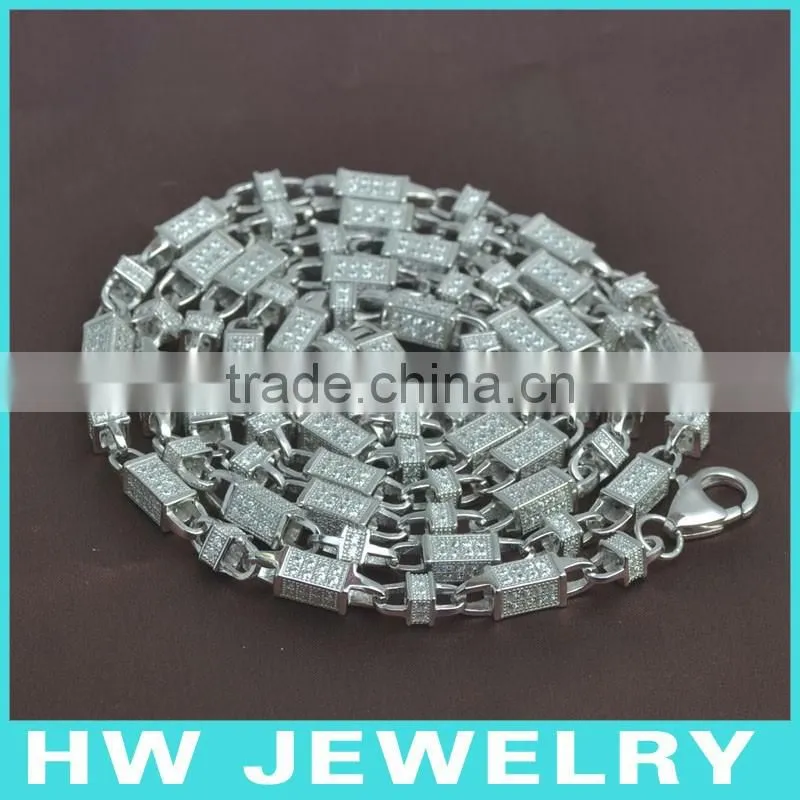 Bullet chain, 36inch, bling bling jewelry necklace, hip hop men necklace,, ice out jewelry,HWNE90317