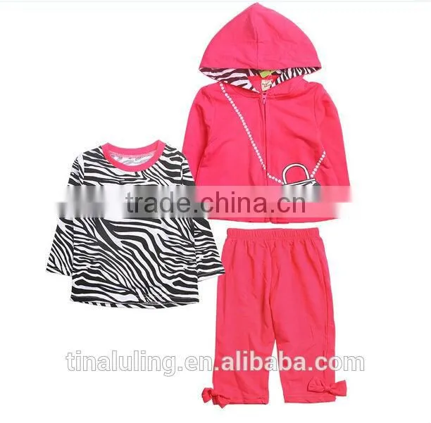 girls 3pcs clothing sets kids zabra boutqiue clothes sets baby outfits