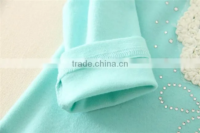 2015 fashion children's tee girls shirt plain newest design shirts for child of 110-140cm