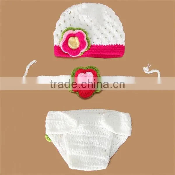 Handmade crochet funny baby diaper cover and hat pattern
