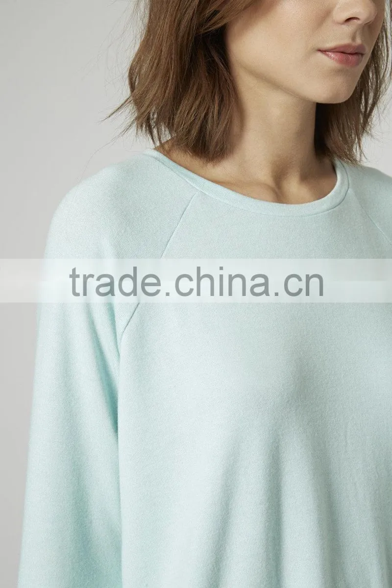 sky blue blank Textured Loungewear Sweater pajamas for women