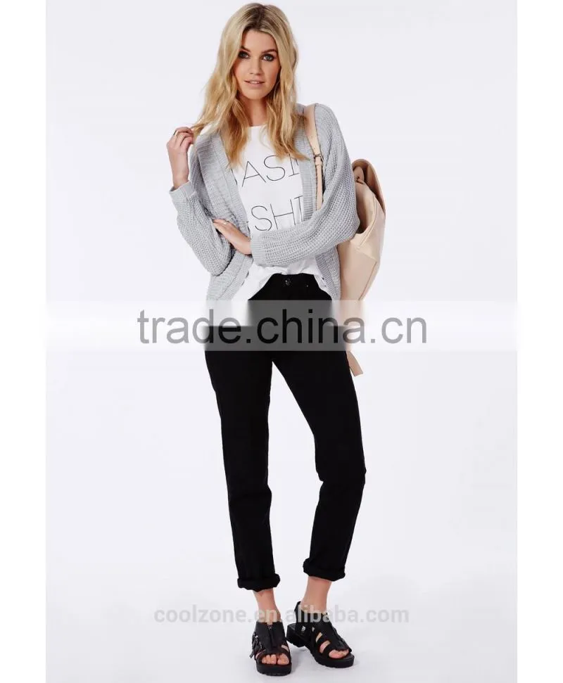 Loose fit long sleeve high quality cardigan Lady blouse