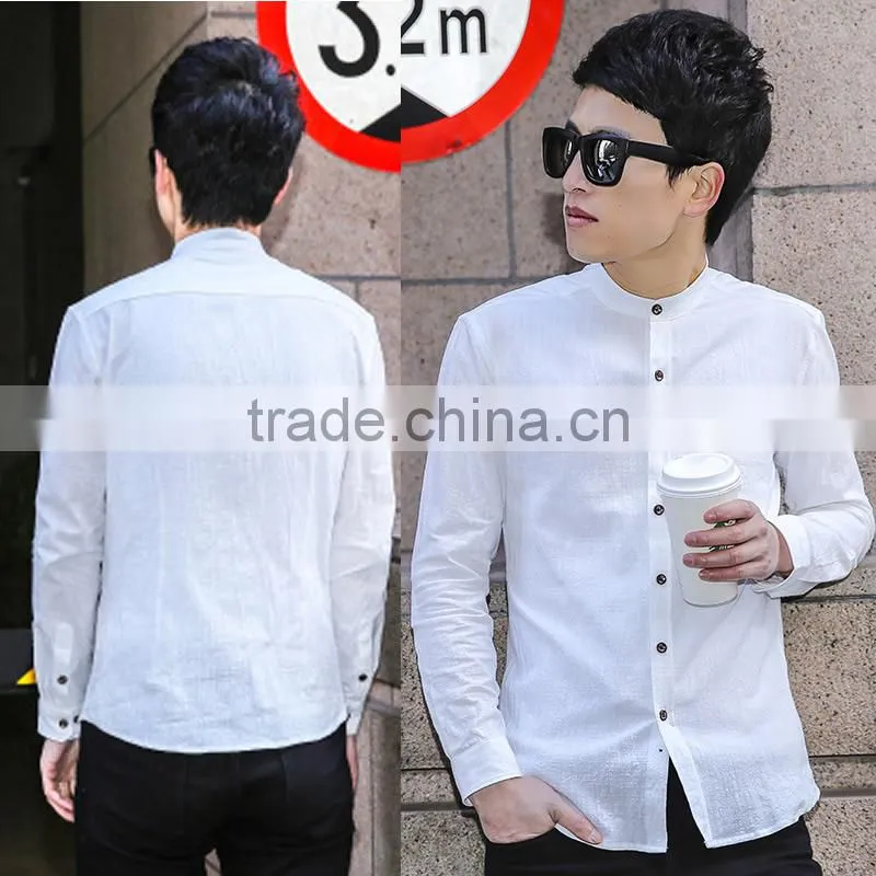 Men Casual Slim Fit Stylish long Sleeve Pure Color blank t shirt wholesale