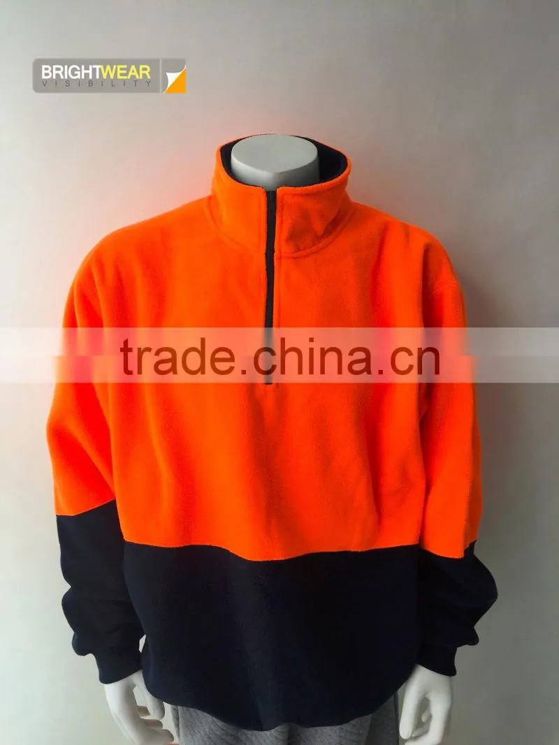 Polyester fleece contrast refllective jacket safety sweatshirt meet AS/NZ 1906.4:2010