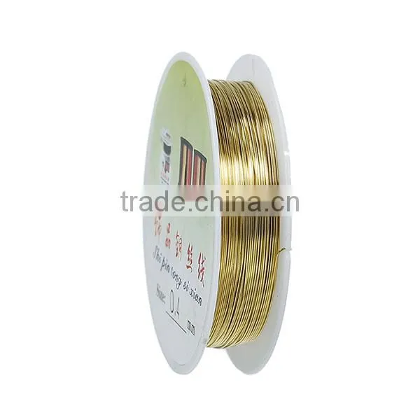 String Materials Round Gold Plated 0.4mm Copper Beading Wire Thread Cord
