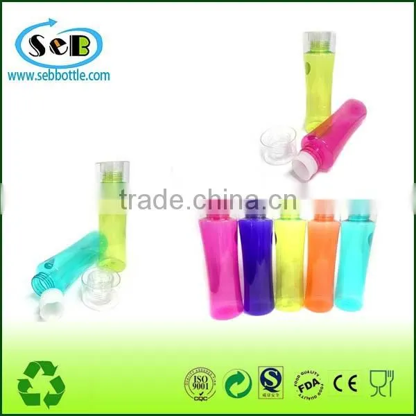 Flip Top Wide Mouth Loop Cap Design Sports Plastic Water Bottle