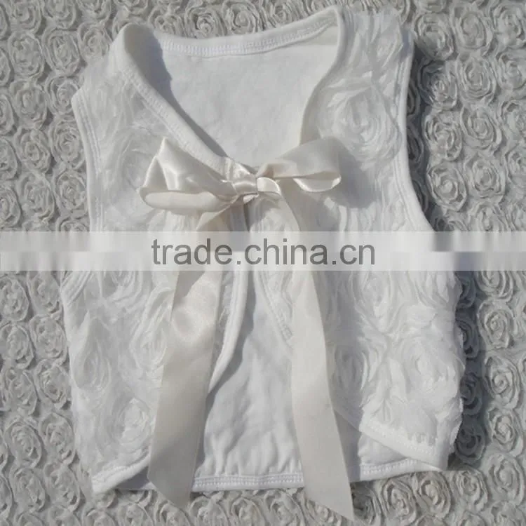 Colored Flower Ribbon Straps Spring Baby Girls Waistcoat