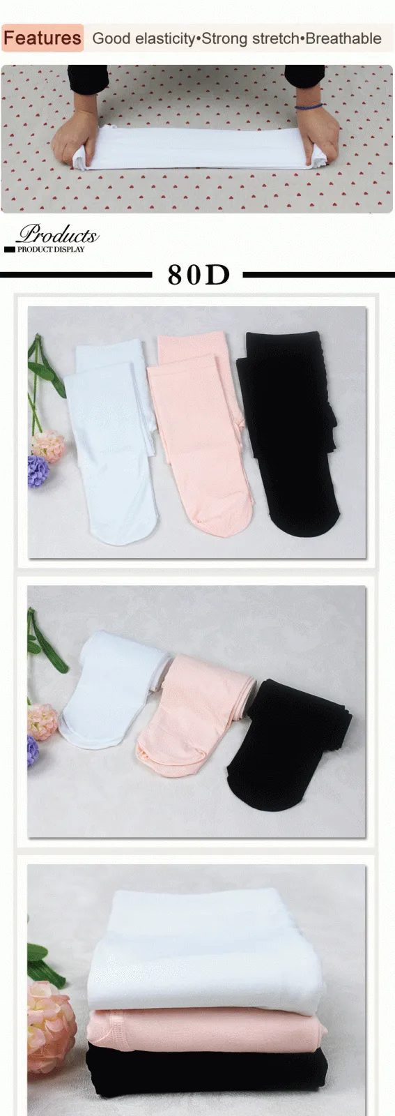 Full Footed 80D 90D Kids Stockings Pantyhose Wholesale Ballet Tights