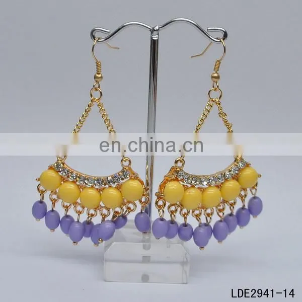 Brife light blue mint fan bubble teardrop adult women earrings