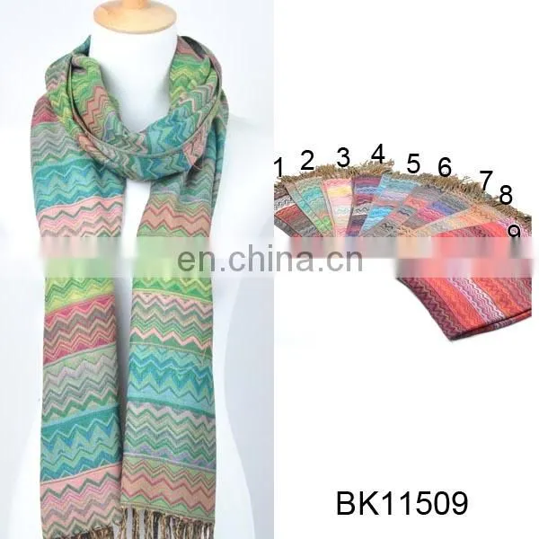 New blue with fringes wool scarves embroidered cashmere shawls
