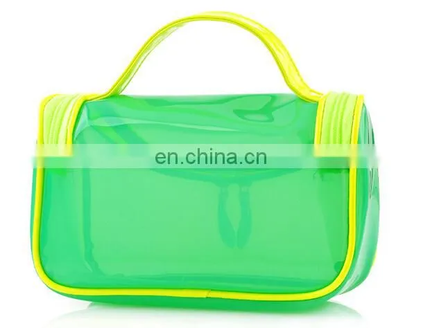 New Design Custom Logo Promotional Transparent Handle Multifunction PVC Zip Lock Beach Packing Bag