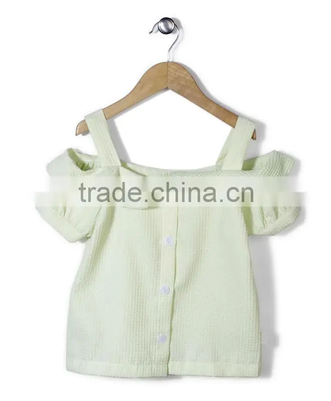 Girls cool summer tops 2016 green off shoulder girls fancy tops