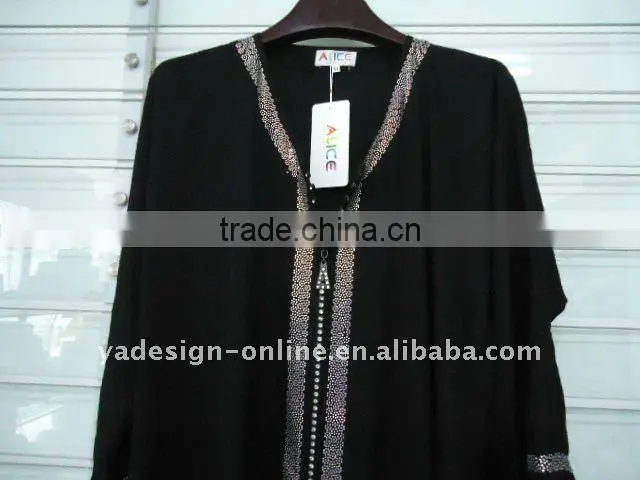 C322 Gorgeous crystal beaded islamic clothing;ABAYA