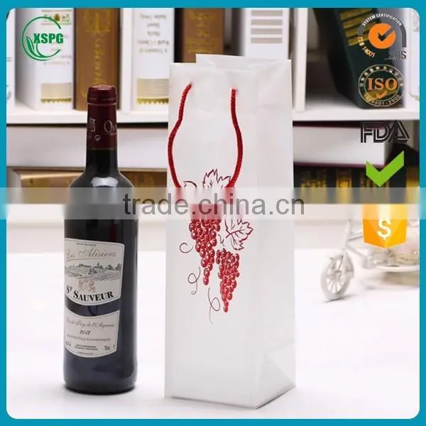 Eco-friendly Plastic Pvc Flat Bottom Decorative Wine Bag