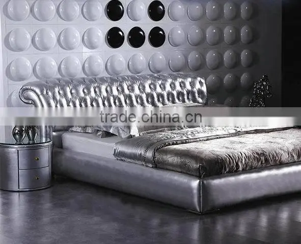 European style soft leather bed in home furniture