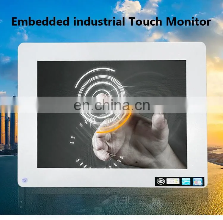 Oscan Industrial Metal Case 12 Inch Embedded Open Frame Touch Screen Monitor VGA DVI