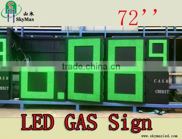 Customize 72'' big led gas signs digit outdoor price signs
