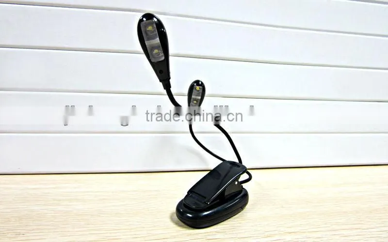 Portable two LED Folding Book Light with Clip