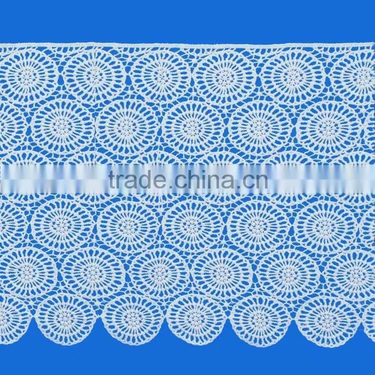 Top quality custom wedding dress eyelash lace trimmings with stocking for sexy ladies