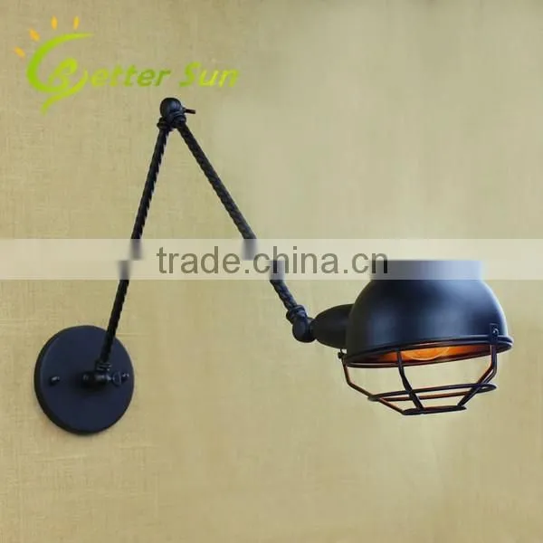 Modern Glass Shade Swing Arm wall light and wall lamp for Bedroom