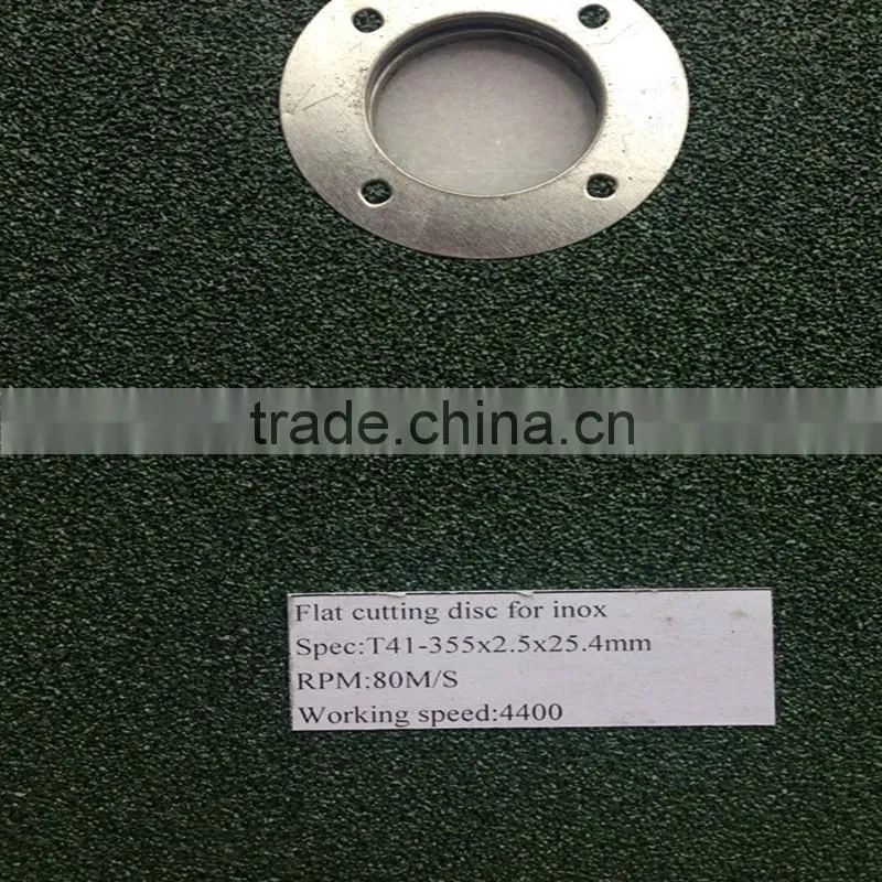 Green color cutting disc for inox