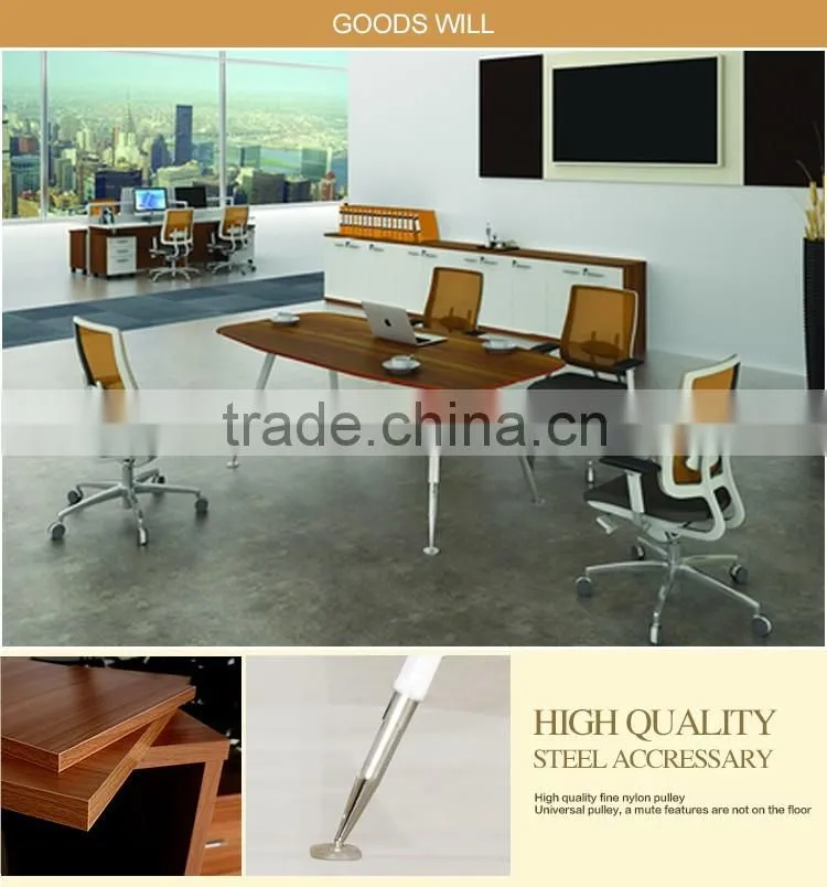Fancy style wood meeting room 2.4 m office desk office modular conference table