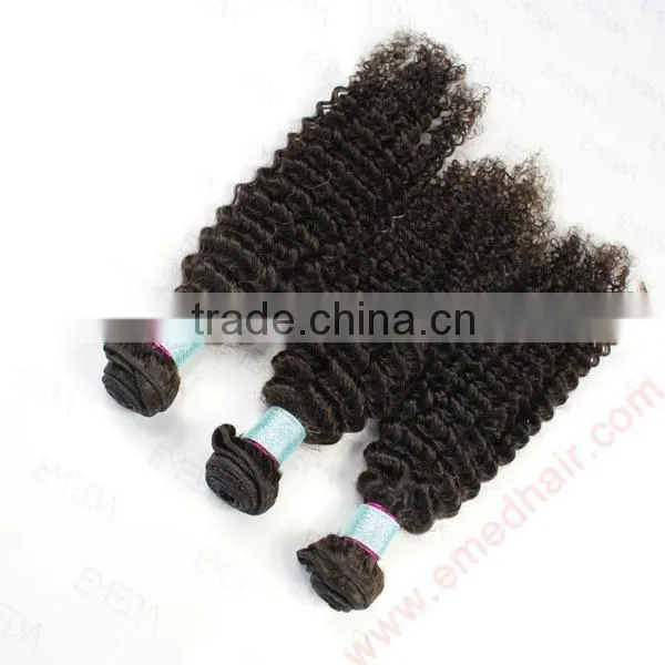Factory price 5A premium kinky curly virgin peruvian human hair weaving