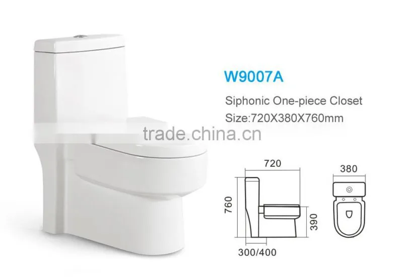 W9007 Hot design ceramic siphonic one-piece closet made in china