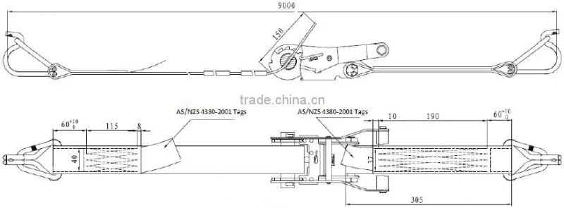 50mm 5T ratchet strap