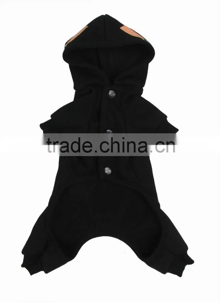 Wholesale Luminous shock dragon Spring Autumn Fleece skeleton Pattern Black Dog Clothing Pet Clothes