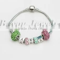 Customized AKA pink and green for Sorority and Fraternity AKA Heart cuff Banglet Jewelry