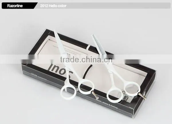 R8 WHITE/ Teflon coating/ Stainless steel/ Beauty supply/ Hairdressing scissor