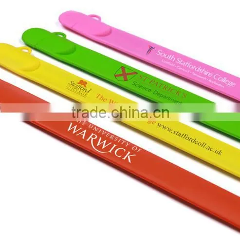 custom logo printed slap bracelet usb 8gb accept paypal