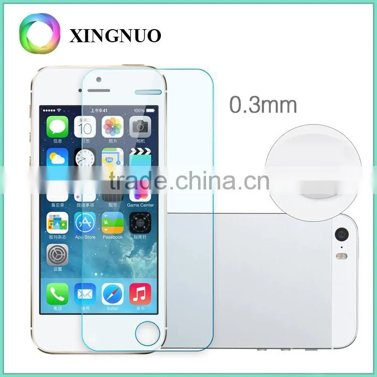 Wholesale 9H hardness 0.3mm tempered glass screen protector for iphone 5s