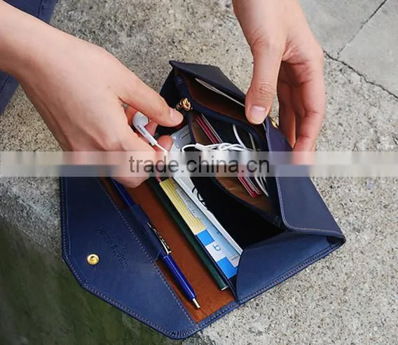 Newest Design Fashion Trendy Multifunctions Leather Wallet Women,Travel Document Passport Holder,Phone Purse
