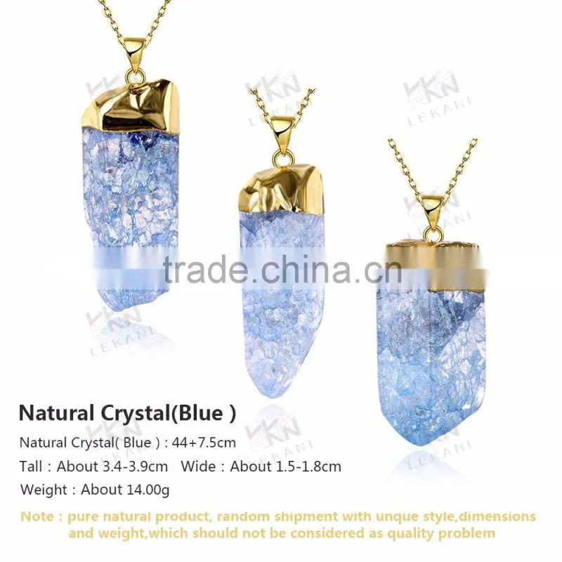 Nice irregular shaped blue stone necklace, natural stone statement necklace