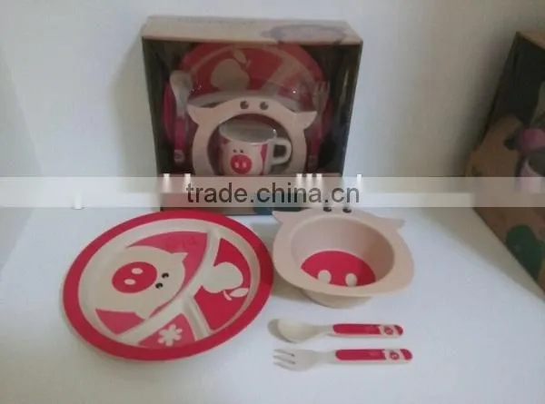 4pcs bamboo fiber dinner set dinnerware/tableware