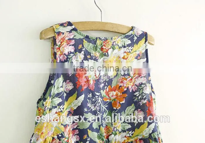 100% cotton floral printed fashion lady dress