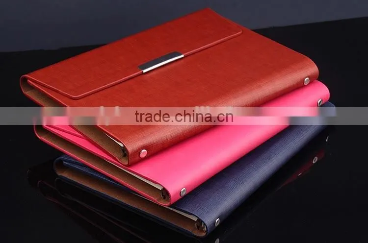 2016 wholesale pu leather ring binder agenda case