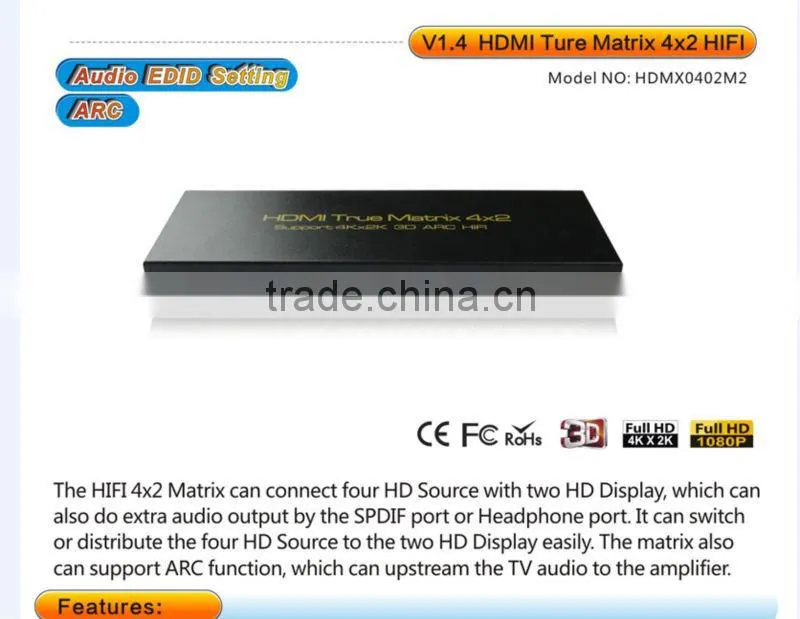HIFI 4x2 HDMI Matrix