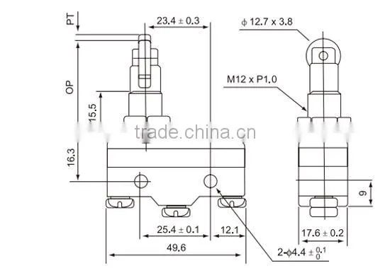 CNTD Advantage Price ABS Plastic 15A 250VAC Cross Roller Plunger Micro Switch CM-1309