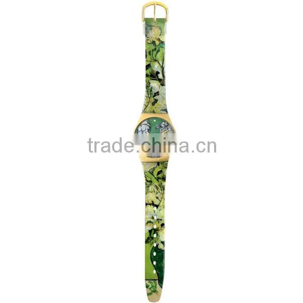 Fancy kids Sandwich band watch full printing plastic band watch child