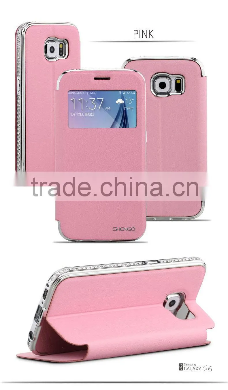 Shengo Leather Flip Case for Samsung Galaxy S6