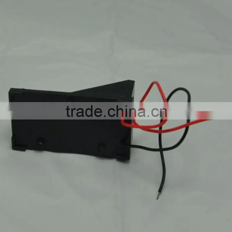 Battery holder for a 9V battery has 6 inch wires