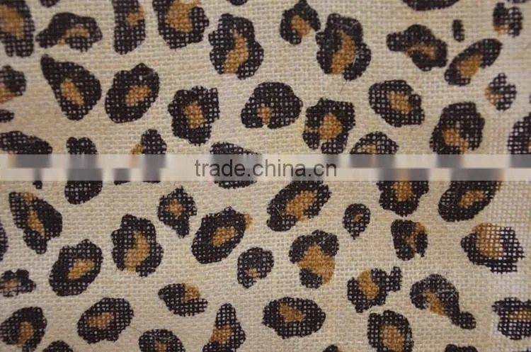 13"*108" fancy leopard print burlap table runner
