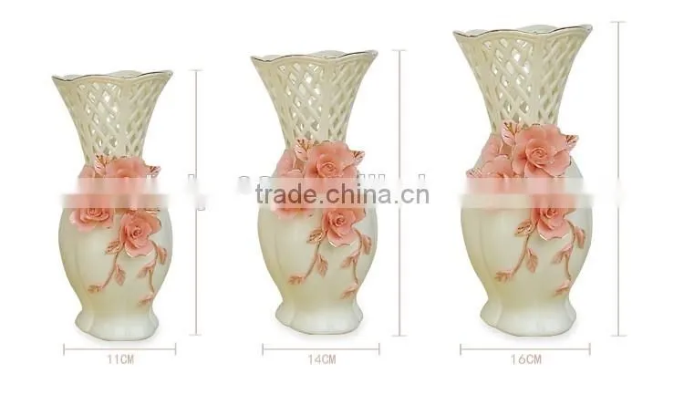 Table centerpiece, ceramic elegant hand made hollowed vase