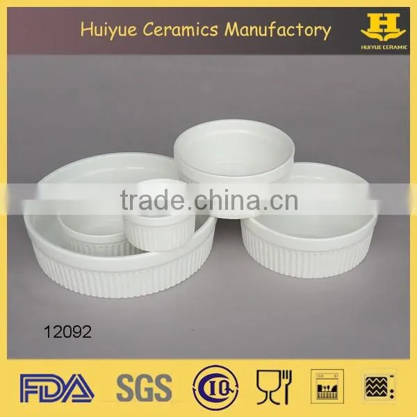 fine porcelain white color souffle dish ramekin